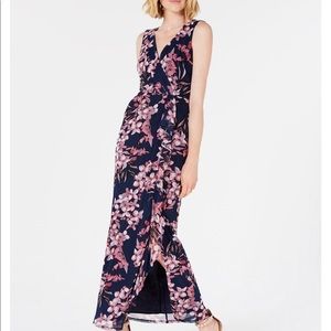 Connected surplice ruffle maxi dress
